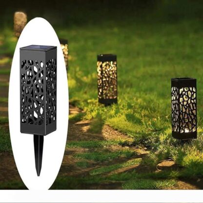 Купить BRELONG Solar Power Light Sensor Hollow Out Lawn Lamp Waterproof Pathway Outdoor Garden Landscape Light White Warm White