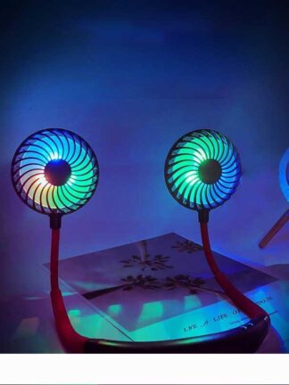 Купить Wholesale Portable Illuminated 2 Fans Hanging Neck Fan USB Rechargeable Cover Halter Sports Light Aromatherapy Fan