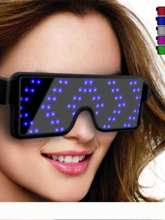 Купить BRELONG LED luminous glasses party 8 dynamic picture switchable USB charging party bar KTV dress up toys
