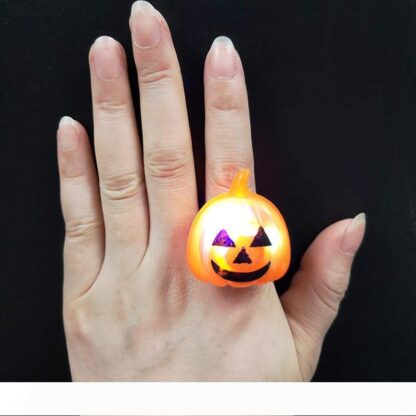 Купить BRELONG 2 pcs Halloween Props Neat Toys Halloween Pumpkin Skull Bat Ring Lights Illuminated LED Ring