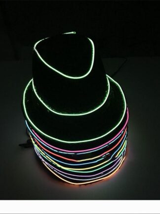 Купить Popular Men's Gift LED Lighting Bright EL Light Line Hat Stage Dress Up Neon Bright Hat Christmas Wedding Party