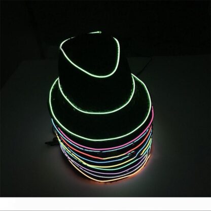 Купить Popular Men's Gift LED Lighting Bright EL Light Line Hat Stage Dress Up Neon Bright Hat Christmas Wedding Party