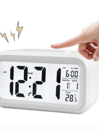 Купить BRELONG Digital Month Temperature Date Shows Snooze Alarm Clock Night Light White Black Red Blue Green