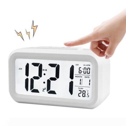 Купить BRELONG Digital Month Temperature Date Shows Snooze Alarm Clock Night Light White Black Red Blue Green