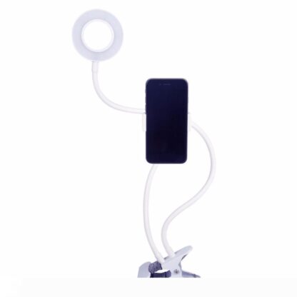 Купить 2-in-1 Cell Phone Holder with LED Selfie Ring Light for Live Stream Phone Clip Holder Adjustable Desk Lamp Makeup Light dropship