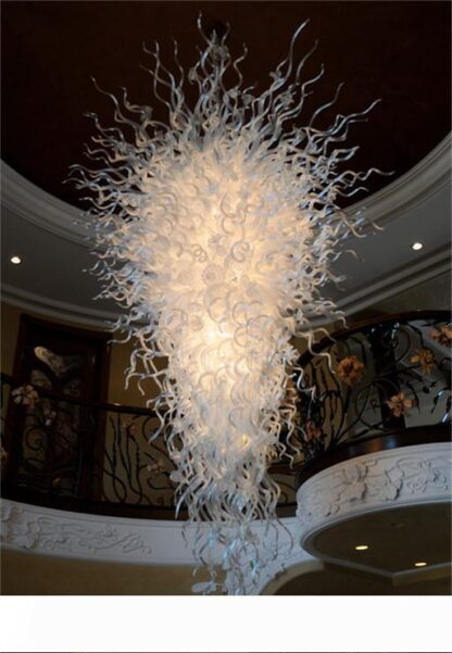Купить Customized Modern Luxury Chandeliers Pure White Large Blown Glass Pendant Lamps Decorative lighting