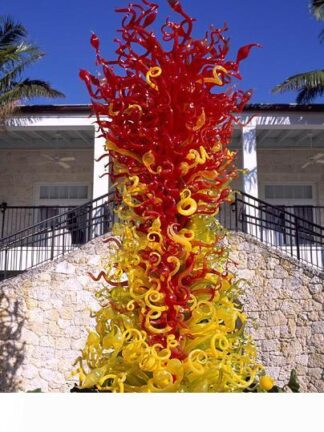 Купить Flower Tree Hotel Foyer Colorful Murano Blown Glass Sculpture Outdoor Garden Art Decoration Standing Glass Art Floor Lamps