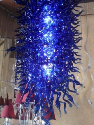 Купить Free Shipping AC Led Bulbs 120v 240v Hall Lamp Blue Blown Murano Glass Dining Pendant Light