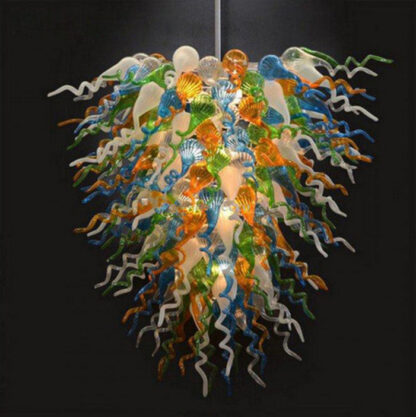 Купить Lamp Blue White Green Orange Glass Pendant Lamps 36 Inches Chandelier led lights art lighting Fixtures Living Room Decor