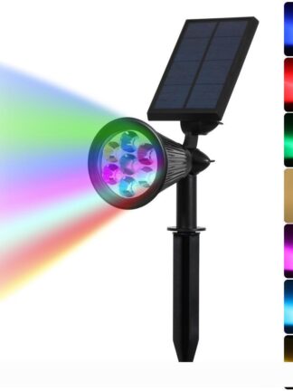 Купить 16pcs The 4th Generation 7 LED RGB Color Changeable Solar Lamp Outdoor Garden Path Lawn Light Lamp
