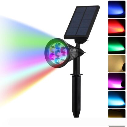 Купить 16pcs The 4th Generation 7 LED RGB Color Changeable Solar Lamp Outdoor Garden Path Lawn Light Lamp