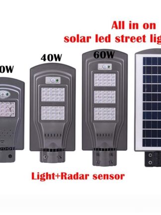 Купить 20W 40W 60W All in One LED Solar Street Lights Outdoor lighting Motion Sensor Waterproof Light For Path Wall Smart Solar LED Lamp