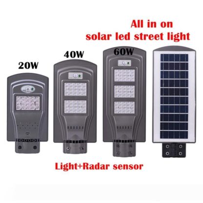 Купить 20W 40W 60W All in One LED Solar Street Lights Outdoor lighting Motion Sensor Waterproof Light For Path Wall Smart Solar LED Lamp