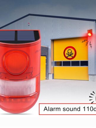 Купить Solar Alarm Lamp 110db Warning Sound 6led Red Light IP65 Waterproof Motion Sensor Caution Lights For Warehouse Secret Place Wall