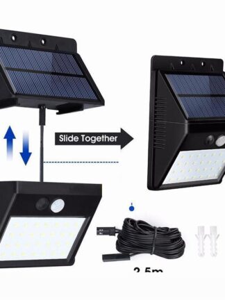 Купить Outdoor 28 LEDs Split Solar Powered Light Bulb PIR Motion Sensor 3 Modes Waterproof Separate Garden Street Night Lamp 8.2ft Extension Cord