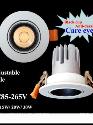 Купить LED Downlight COB 15W 20W 30W AC85-265V Recessed Ceiling Lamp Cut 70 90mm Energy Saving Lighting Wall Wash Spotlight with CE Driver
