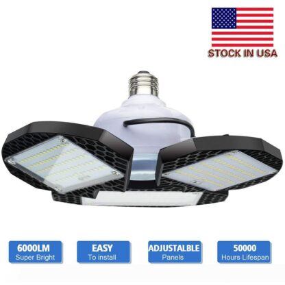 Купить 80W 60W 45W E27 LED Bulb SMD2835 Super Bright Foldable Fan Blade Angle Adjustable Ceiling Lamp Home Energy Saving Lights
