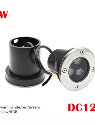 Купить Outdoor 3X3W DC 12V Garden LED Underground Lamps Landscape Light 9W High-Power Tempered Glass IP67 Waterproof LED Lamp