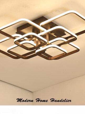 Купить Square Circle Rings Ceiling Lamp For Living Room Bedroom Home AC85-265V Modern Led Ceiling Chandelier Light Fixtures