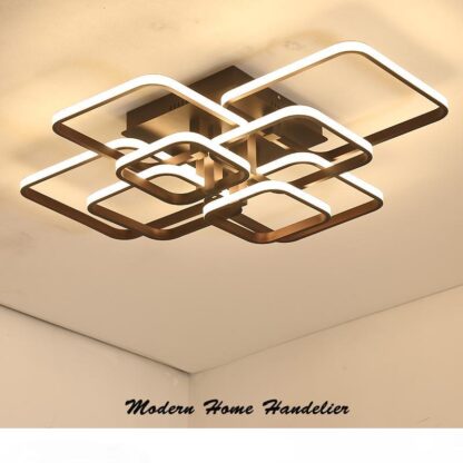 Купить Square Circle Rings Ceiling Lamp For Living Room Bedroom Home AC85-265V Modern Led Ceiling Chandelier Light Fixtures
