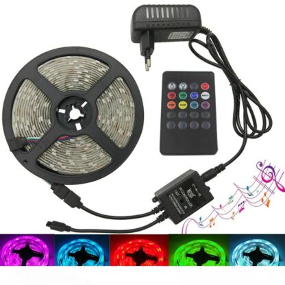 Купить RGB LED Strip Light 5050 SMD 5m 10m Led Light Tape Waterproof RGB diode LED Ribbon Music IR Controller + Power Supply