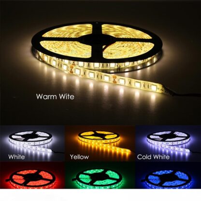 Купить RGB LED Strip 5m 10m 15m Waterproof Led Neon Light 2835 5050 DC12V 30Leds M Flexible Lighting Ribbon Tape Controller Adapter Set