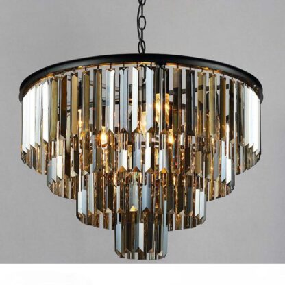 Купить Modern Crystal Chandelier Elegant K9 crystal Smoky Gray Crystal Suspension Lamparas for Cafe Restaurant Hotel Living room