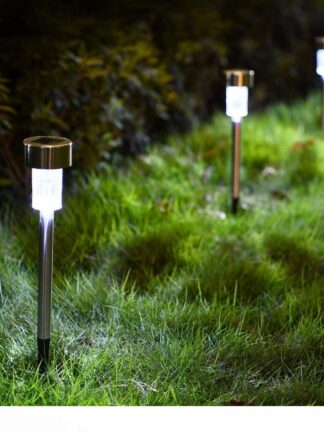 Купить 12Pack LED Solar Garden Light White Warm White Multiple Lantern Stainless Steel Led Pathway Landscape Lighting for Patio Yard