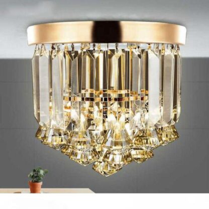 Купить 9W LED Crystal ceiling Lights Golden Stainless Steel Round ceiling Lights for Corridor Balcony Stairs Dia23cm