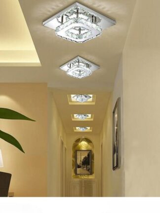 Купить Square LED Crystal Chandelier Light for Aisle Porch Corridor Stairs wth LED Bulb 12 Watt 100% Guarantee