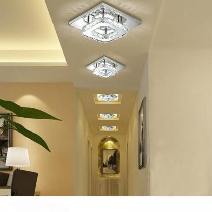 Купить Square LED Crystal Chandelier Light for Aisle Porch Corridor Stairs wth LED Bulb 12 Watt 100% Guarantee
