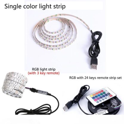 Купить 5V USB Cable LED Strip Light TV Background Lighting Kit 5m LED 2835 SMD Strip Light White Warm White Decorative lights