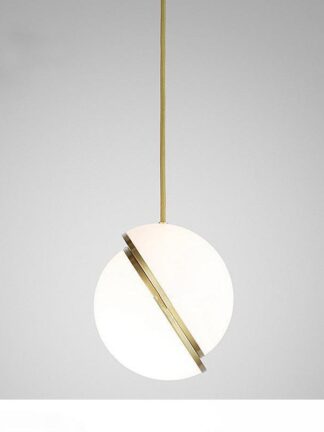 Купить Moon Ball Pendant Lights Loft Northern Europe Modern Plated Pendant Lamp AC 90-260V Originality Bedroom Hanglamp
