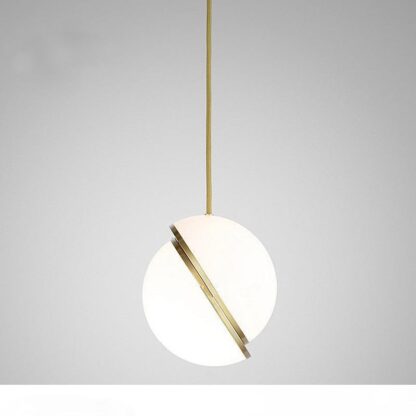 Купить Moon Ball Pendant Lights Loft Northern Europe Modern Plated Pendant Lamp AC 90-260V Originality Bedroom Hanglamp