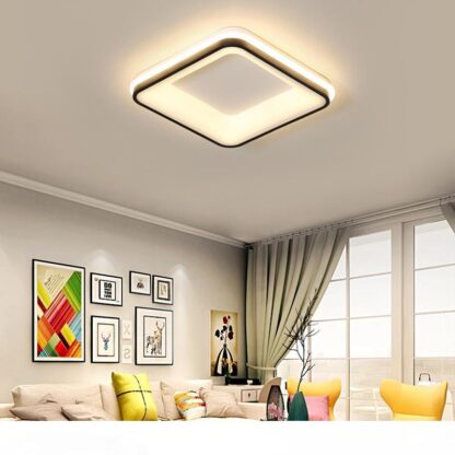 Купить Square Round 45cm Black+White Finished Modern led Ceiling lights for bedroom study room living room Ceiling lamp light fixtures