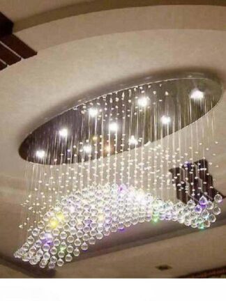 Купить New curve flush mount chandelier Shop Light Modern LED Crystal Chandelier Contemporary Crystal Lighting Hotel Restaurant Decoration