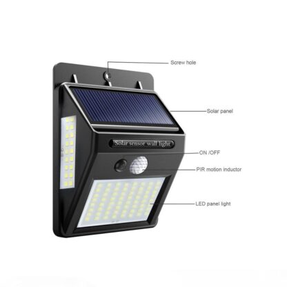 Купить Outdoor Waterproof Solar Wall Lamp 100 LEDs Walkway Sensor Night Lamp Garden Wall Light Motion Sensor Solar LED Lighting Wall Lamp