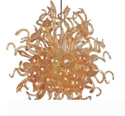 Купить LED Light Source Amber Hand Blown Glass Chain Chandelier AC 110V 120V 220V 240V Murano Art Glass Modern Chandelier