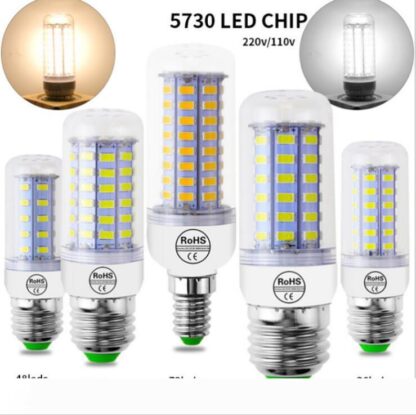 Купить LED Lamp 10PC LOT LED Light 220V LED Bulb 48 56 69LEDs Corn Light SMD 5730 Lampada No Flicker light for Home Decoration.