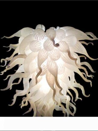 Купить China Factory-outlet Handmade Blown Glass Chandelier Light White Murano Glass Art Decorative Ceiling Hanging LED Chandelier