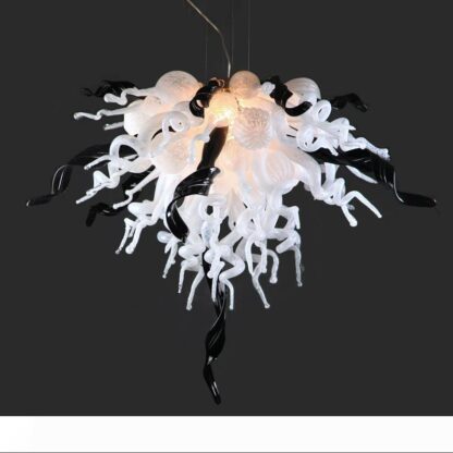 Купить Modern Chandelier Light LED Art Glass Lighting White Black Ceiling Droplight Bedroom Study Room Decoration Creative Chandelier Hanging La