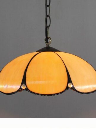 Купить Tiffany Yellow Lamp Glass Shade Pendant Light Single Pendant Hanging Light Foam Packing For Hallway Corridor Kitchen
