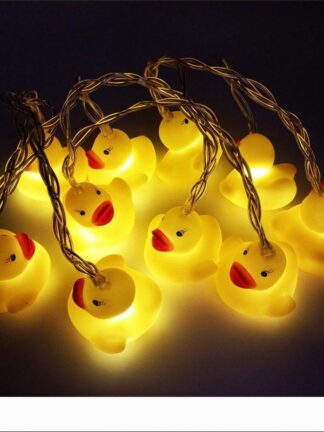 Купить BRELONG new silicone animal small yellow duck LED string Christmas party decoration lantern