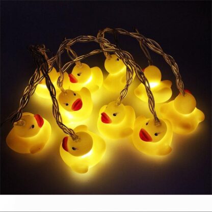 Купить BRELONG new silicone animal small yellow duck LED string Christmas party decoration lantern