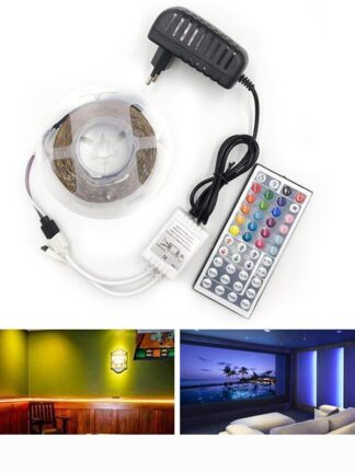 Купить BRELONG RGB LED Strip Waterproof 2835 5M DC12V Fita LED Light Strip Neon LED 12V Flexible Tape Ledstrip With Controller and Adapter