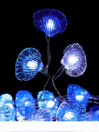 Купить Christmas Halloween Decorative Shell String Lights 40 LED Weatherproof 8Mode Indoor and Outdoor Remote Control Copper Wire Lamp 10074