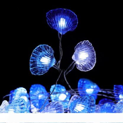 Купить Christmas Halloween Decorative Shell String Lights 40 LED Weatherproof 8Mode Indoor and Outdoor Remote Control Copper Wire Lamp 10074