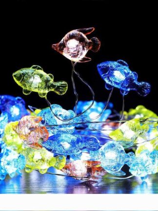 Купить Christmas Halloween Decorative fish String Lights 40 LED Weatherproof 8Mode Indoor and Outdoor Remote Control Copper Wire Lamp 10072