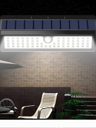 Купить BRELONG 62LEDs Solar Outdoor IR Motion Sensor Wall Light 650 Lumen Body Sensing Courtyard Light 1 pc