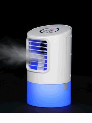 Купить BRELONG Desktop Air Conditioner Fan Silent Spray humidifier summer Humidification Air-Cooled Fan Night Light White Black